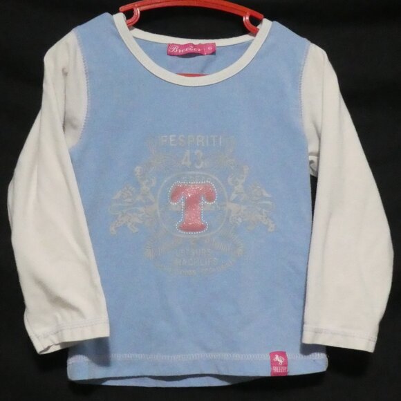 BREEZER | size 6 | Graphic Blue and White Colorblock Shirt - Picture 1 of 14